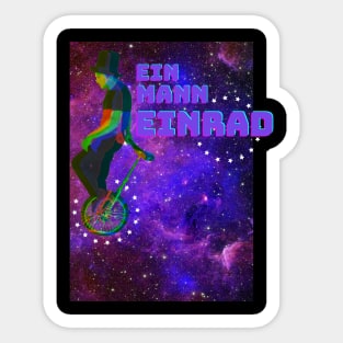 Ein Mann Einrad lustiges Artist Zirkus Design Sticker